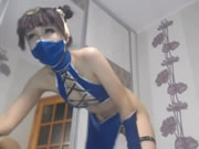 Ασιατικό κορίτσι Cosplay Ninja